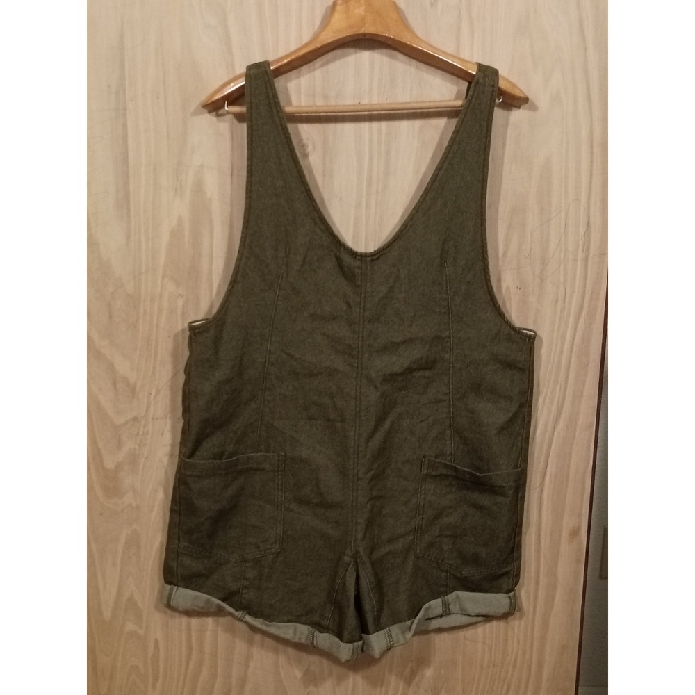 Glamaker Woman's Casual Sleeveless V Neck Denim Romper Overall Size XL.‎